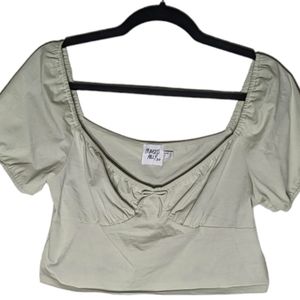 Girly green peasant style top